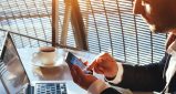 business man using social media