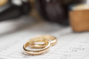 two weddings rings symbolizing divorce